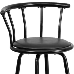 Emma And Oliver Crown Back Black Metal Barstool With Black Vinyl Swivel Seat -Luxe Living Interiors Shop GUEST b8a419f9 8974 48b5 a166 2c529421ebb7