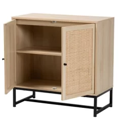 Caterina Wood And Natural Rattan 2 Door Storage Cabinet Natural Brown/Black - Baxton Studio -Luxe Living Interiors Shop GUEST b8d789ad cdb2 478f b1c8 4da535841cad