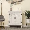 LuxenHome Farmhouse White Wood 2-Door Accent Storage Cabinet. -Luxe Living Interiors Shop GUEST b8e6ed51 f218 4c32 a554 1ed4d5ebe25a