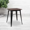 Flash Furniture 23.5" Square Metal Indoor Table With Rustic Wood Top -Luxe Living Interiors Shop GUEST ba794130 bd4c 45ca a8c0 91fff8dd8b27
