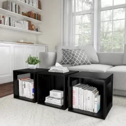 Hastings Home End Table, Stackable Modular Cube With Open Sides, Black 12 Hastings Home End Table, Stackable Modular Cube With Open Sides, Black -Luxe Living Interiors Shop GUEST badc5a62 9bfe 481d a753 1ba9e759ac10