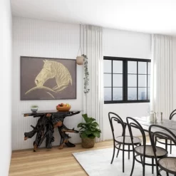 Contemporary Teak Wood Console Table Gold - Olivia & May -Luxe Living Interiors Shop GUEST baf17049 d2d3 4f48 8097 55b971618c1e