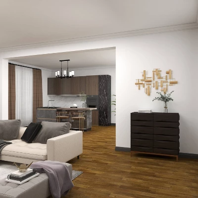 Contemporary Bold Facet Carved Wood Side Cabinet Brown - Olivia & May 19 Contemporary Bold Facet Carved Wood Side Cabinet Brown - Olivia & May - Image 17