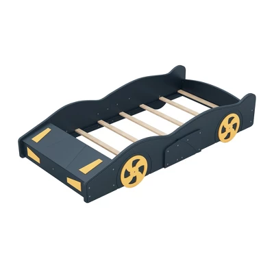 Race Car-Shaped Platform Bed With Wheels And Storage - ModernLuxe 6 Race Car-Shaped Platform Bed With Wheels And Storage - ModernLuxe - Image 4