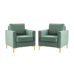 Set Of 2 Iapygia Contemporary Tufted Wooden Upholstered Club Chair With Metal Legs For Bedroom Club Chair| ARTFUL LIVING DESIGN 36 Set Of 2 Iapygia Contemporary Tufted Wooden Upholstered Club Chair With Metal Legs For Bedroom Club Chair| ARTFUL LIVING DESIGN -Luxe Living Interiors Shop GUEST bcefb934 4fdb 4f2c 81d7 862b3b1635dd