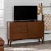 Mid-Century Modern With Closed Storage TV Stand For TVs Up To 58" Walnut - Saracina Home