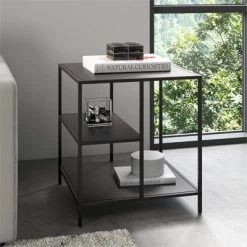 Black Bronze Side Table With Metal Shelves - Henn&Hart -Luxe Living Interiors Shop GUEST bd1204ae 5a88 41fc b0a7 3c297f7c8b30