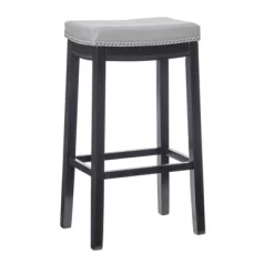 Padded Saddle Seat Barstool Hardwood - Linon -Luxe Living Interiors Shop GUEST bdd576e4 8ab8 4399 84a8 483f9cc1fd83