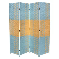 4 Panel Paper Straw Weave Screen On 2" Legs - Ore International -Luxe Living Interiors Shop GUEST bf01f752 772f 4ef1 9c64 9281ebbf1f79
