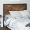 Queen Urban Industrial Wood And Metal Panel Headboard Brown - Saracina Home