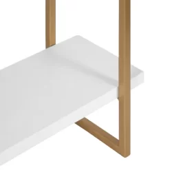 20" X 30" Leigh Wood And Metal Wall Shelf White/Gold - Kate & Laurel All Things Decor -Luxe Living Interiors Shop GUEST bf336944 ee94 4360 a6d4 7a41154f5aac