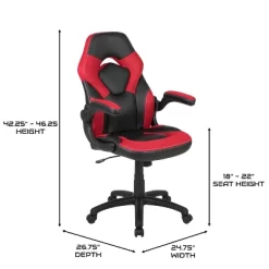 BlackArc Gamma Gaming Desk & Chair Set - Black & Red High Back Gaming Chair With Flip-Up Arms; Desk With Detachable Headphone Hook/Cupholder -Luxe Living Interiors Shop GUEST bfb78509 62a7 452a 94c7 5b918b22832e