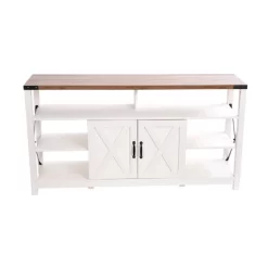 60" Brayden Modern Farmhouse TV Stand For TVs Up To 64" With Storage Cabinets White/Rustic Oak - Taylor & Logan 13 60" Brayden Modern Farmhouse TV Stand For TVs Up To 64" With Storage Cabinets White/Rustic Oak - Taylor & Logan -Luxe Living Interiors Shop GUEST bfb9cde7 a829 4f99 8714 fb8a99e2cdee