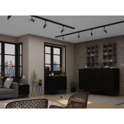 Rockefeller 10 Drawer Dresser, 3 Drawer Dresser And 2 Drawer Nightstand Set - Manhattan Comfort