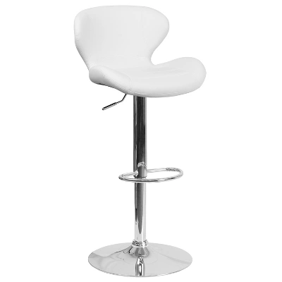 Flash Furniture Contemporary Adjustable Height Barstool With Curved Back And Chrome Base 13 Flash Furniture Contemporary Adjustable Height Barstool With Curved Back And Chrome Base - Image 11