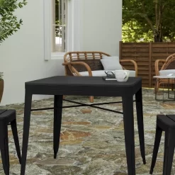 Merrick Lane 31.5" Square Indoor/Outdoor Black Steel Patio Dining Table For 4 With Black Poly Resin Slatted Top 8 Merrick Lane 31.5" Square Indoor/Outdoor Black Steel Patio Dining Table For 4 With Black Poly Resin Slatted Top -Luxe Living Interiors Shop GUEST c0998892 935b 48ff 8878 3748b43290a0
