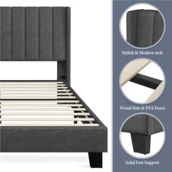 Yaheetech Upholstered Bed Frame With Wing Side 12 Yaheetech Upholstered Bed Frame With Wing Side -Luxe Living Interiors Shop GUEST c15a11a5 0870 450d 8288 1fce95c3321a