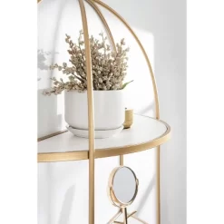 21" X 32" Freade Tiered Decorative Wall Shelf White/Gold - Kate & Laurel All Things Decor -Luxe Living Interiors Shop GUEST c17a142e 1205 4e98 a891 bd978275cedc