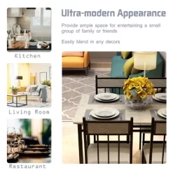 Costway 5 Piece Dining Set Faux Marble Top Table 30'' And 4 Padded Seat Chairs W/ Metal Legs -Luxe Living Interiors Shop GUEST c180b5ea 0caf 4ac1 b1dd 29f0b75c9c28