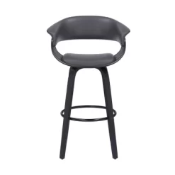 26" Julyssa Swivel Faux Leather Wood Counter Height Barstool - Armen Living