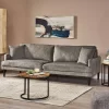 Malverne Contemporary 3 Seater Fabric Sofa With Accent Pillows Gray/Dark Brown - Christopher Knight Home