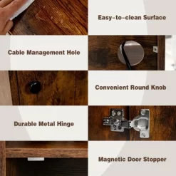 Tangkula Nightstand Bedside End Side Table Bookshelf W/ Charging Station -Luxe Living Interiors Shop GUEST c45613a3 1b4d 4aec af69 e6bf55648868