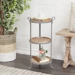 Industrial Metal Round Tiered Table Gray - Olivia & May 17 Industrial Metal Round Tiered Table Gray - Olivia & May -Luxe Living Interiors Shop GUEST c4a7de22 8c1c 4721 9b7f 7953ebcc433d