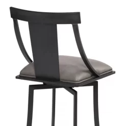 30" Brisbane Faux Leather Metal Counter Height Barstool Gray/Black - Armen Living -Luxe Living Interiors Shop GUEST c6138d39 9790 49d9 8824 318859a09f8b
