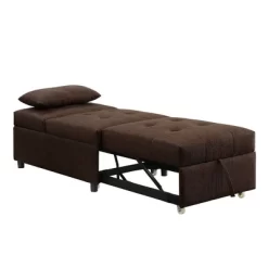 28" Hidalgo Sofa Brown Fabric - Acme Furniture