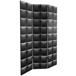 6" Double Sided Glam Leather Print Canvas Room Divider Black - Oriental Furniture -Luxe Living Interiors Shop GUEST c703dda2 6c72 4087 9846 c02fa2b5545f