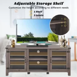 Costway TV Stand Entertainment Center For TV's Up To 65'' W/ Storage Cabinets Deep Taupe -Luxe Living Interiors Shop GUEST c7b64bdf 2c56 4e55 9a44 63cb6b9fa226