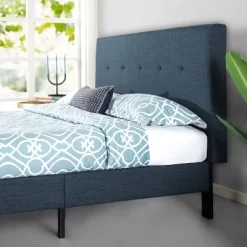 Omkaram Upholstered Platform Bed Frame Blue - Zinus -Luxe Living Interiors Shop GUEST c7c22870 87ec 48b8 8a6a c3f86b4c35e0