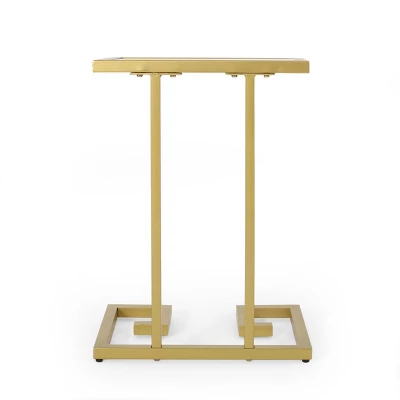 Hickson Modern Glam C Shaped End Table Gold - Christopher Knight Home 7 Hickson Modern Glam C Shaped End Table Gold - Christopher Knight Home - Image 5
