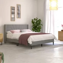 Queen Lindon Chevron Upholstered Bed In A Box - RST Brands -Luxe Living Interiors Shop GUEST c7fb340a 3c95 4f7e 89fb 188e18550d9c