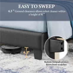 Yaheetech Upholstered Bed Frame With Wing Side 14 Yaheetech Upholstered Bed Frame With Wing Side -Luxe Living Interiors Shop GUEST c8242920 782d 47ba b4e8 76a9c1a5621d