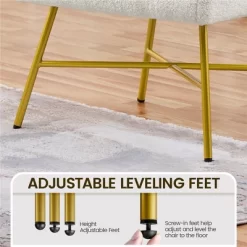 Yaheetech Boucle Barrel Chair Accent Chair With Armrest, White -Luxe Living Interiors Shop GUEST c825cbdd aa48 41b0 8005 aac6bc499250