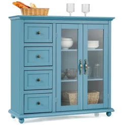 Costway Buffet Sideboard Table Kitchen Storage Cabinet W/ Drawers & Doors WhiteBlueGreen -Luxe Living Interiors Shop GUEST c849ea98 b08c 43c2 9dba 86eeac86dc39
