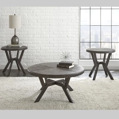 Alamo Round End Table Gray - Steve Silver 3 Alamo Round End Table Gray - Steve Silver