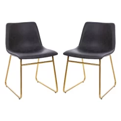 Emma And Oliver 18 Inch Indoor Dining Table Chairs, LeatherSoft Upholstery-Set Of 2 -Luxe Living Interiors Shop GUEST c8b6a279 f052 4af0 ae45 29b196fa54c2