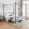 Yaheetech Metal Canopy Bed Frame, Four-poster Canopied Platform Bed With Arched Headboard -Luxe Living Interiors Shop GUEST c9447609 e112 41f0 9831 2d54e4721ca3
