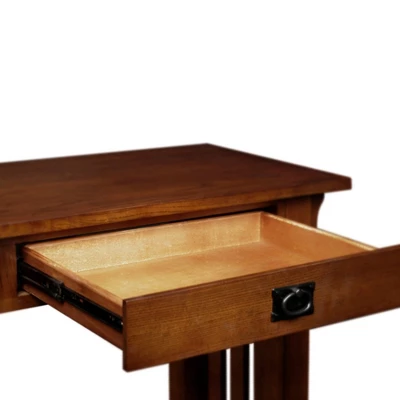 Mission Console Table With Drawers And Shelf Medium Oak - Leick Home 4 Mission Console Table With Drawers And Shelf Medium Oak - Leick Home - Image 2
