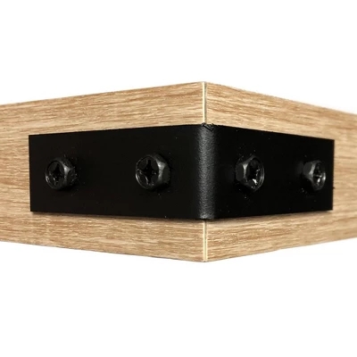 36" X 9.2" Floating Shelf Wall Mounted With Metal Corners White Oak - Inplace 5 36" X 9.2" Floating Shelf Wall Mounted With Metal Corners White Oak - Inplace - Image 3