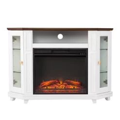 Ruldon Media Storage Fireplace White/Brown - Aiden Lane 27 Ruldon Media Storage Fireplace White/Brown - Aiden Lane -Luxe Living Interiors Shop GUEST ca1ca745 c19e 457e ab47 525d94c46e8a