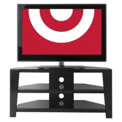Glass Shelves TV Stand For TVs Up To 55" - Black -Luxe Living Interiors Shop GUEST cb224e81 d50e 45a4 b50b cecbc2b606f7