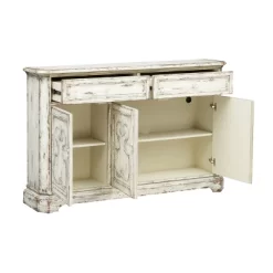 Harper 3 Door 2 Drawer Credenza Distressed Cream - Treasure Trove Accents -Luxe Living Interiors Shop GUEST cb4bbb60 057a 43b9 a332 10344166a5a2