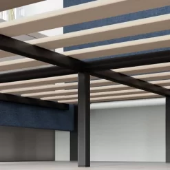 Omkaram Upholstered Platform Bed Frame Blue - Zinus -Luxe Living Interiors Shop GUEST cb521be5 fb4b 4e82 9514 ed9f4d153cf2