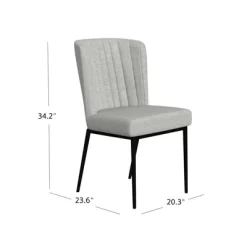 Channel Back Dining Chair With Metal Legs Light Gray - HomePop -Luxe Living Interiors Shop GUEST cb9718e4 5724 4d5b a81c 613d27c25fc4