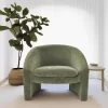 Kiki 32" Wide Contemporary Design Chenille Boasting Streamlined Silhouette Armrest Accent Barrel Chair-The Pop Maison -Luxe Living Interiors Shop GUEST cba6bbbf 7ade 4244 8f72 749f52f5c122