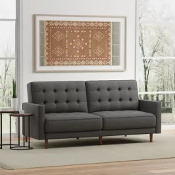 Glenwillow Home 81.5" Mies Upholstered Square Arm Convertible Sleeper Sofa In MCM Vintage Design -Luxe Living Interiors Shop GUEST cde75a9b 910e 4551 81a6 04f3a8e10ec7