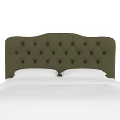 Queen Tufted Headboard Velvet Loden - Skyline Furniture